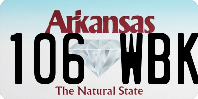 AR license plate 106WBK