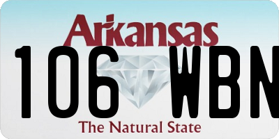 AR license plate 106WBN