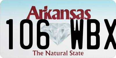 AR license plate 106WBX