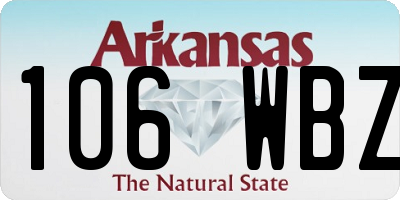 AR license plate 106WBZ