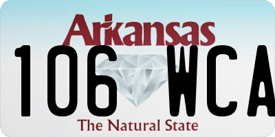 AR license plate 106WCA