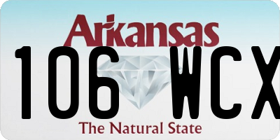 AR license plate 106WCX