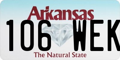 AR license plate 106WEK