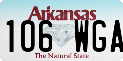 AR license plate 106WGA