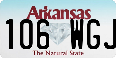 AR license plate 106WGJ