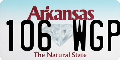 AR license plate 106WGP