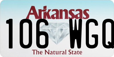 AR license plate 106WGQ