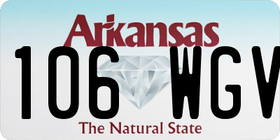 AR license plate 106WGV