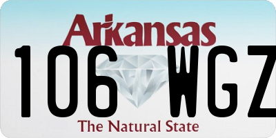AR license plate 106WGZ