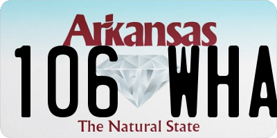 AR license plate 106WHA