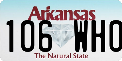 AR license plate 106WHO
