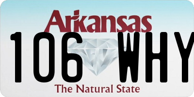AR license plate 106WHY