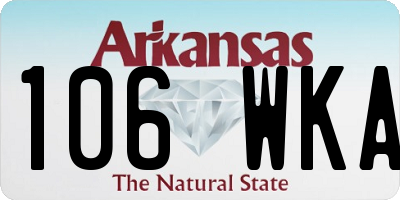 AR license plate 106WKA