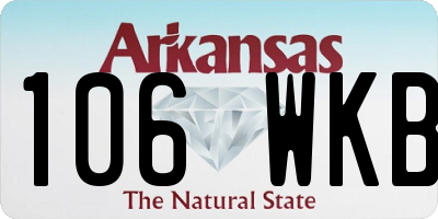 AR license plate 106WKB