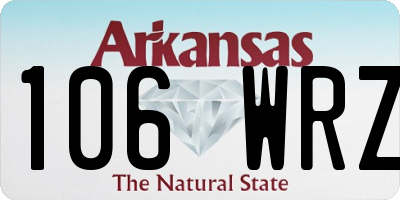 AR license plate 106WRZ