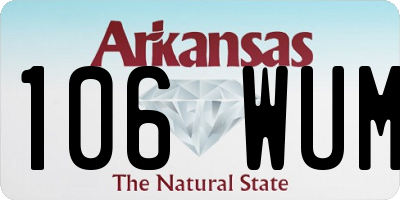 AR license plate 106WUM