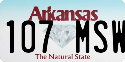 AR license plate 107MSW
