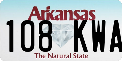 AR license plate 108KWA