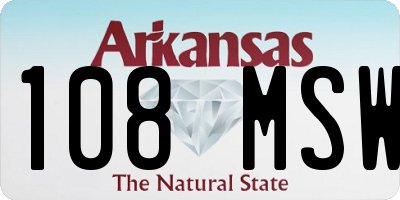 AR license plate 108MSW
