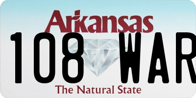 AR license plate 108WAR