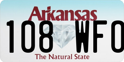 AR license plate 108WFO