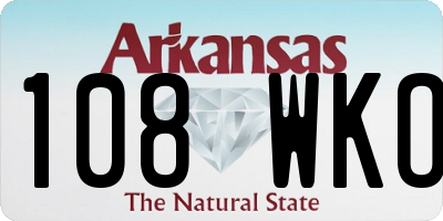 AR license plate 108WKO
