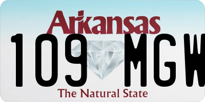 AR license plate 109MGW