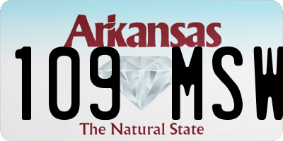 AR license plate 109MSW