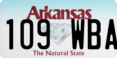 AR license plate 109WBA