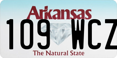 AR license plate 109WCZ