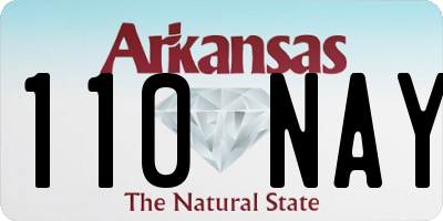 AR license plate 110NAY