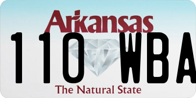 AR license plate 110WBA