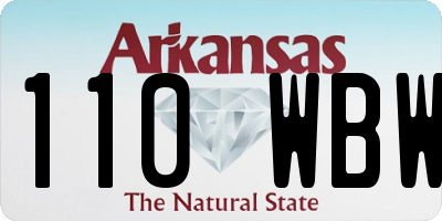 AR license plate 110WBW