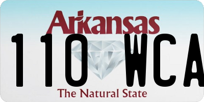 AR license plate 110WCA