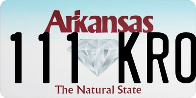 AR license plate 111KRO