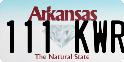 AR license plate 111KWR