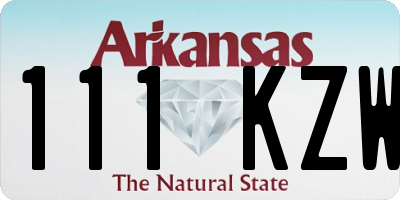 AR license plate 111KZW