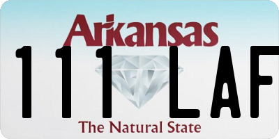 AR license plate 111LAF