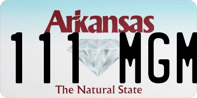 AR license plate 111MGM