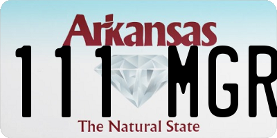 AR license plate 111MGR