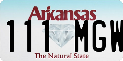 AR license plate 111MGW