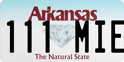 AR license plate 111MIE