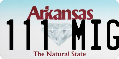 AR license plate 111MIG