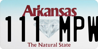 AR license plate 111MPW