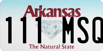 AR license plate 111MSQ
