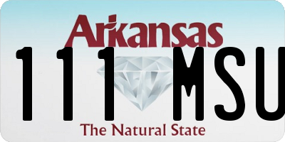 AR license plate 111MSU