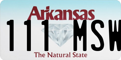AR license plate 111MSW