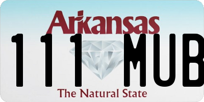 AR license plate 111MUB