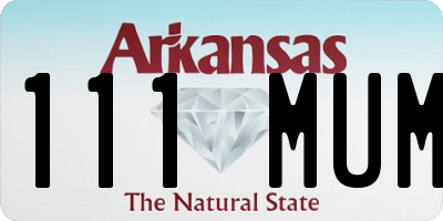AR license plate 111MUM