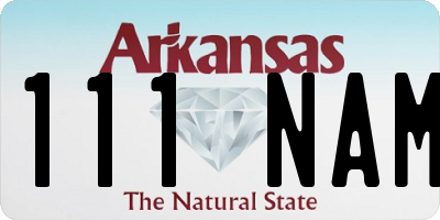 AR license plate 111NAM